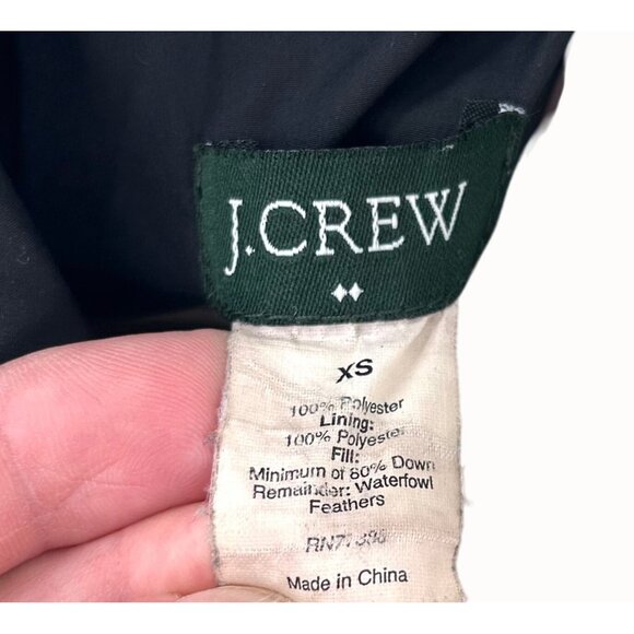 J.Crew Factory Black Puffer Jacket Down Feather Filled Women's Coat XS - Picture 4 of 4